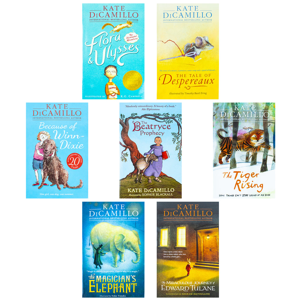 Six Books Box Collection Set (The Miraculous Journey of Edward Tulane, The  Magician's Elephant, The Tale of Despereaux, Because of Winn-Dixie, Flora &  