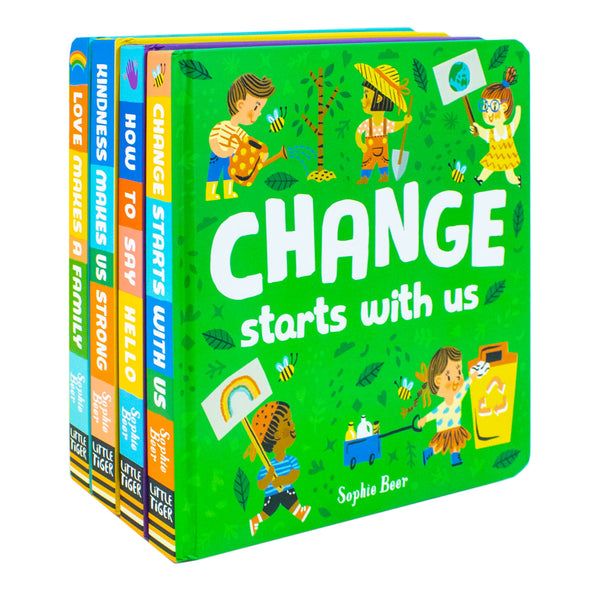 My First Behaviour and Manners Library 4 Books Collection Set by Sophie Beer (Change Starts With Us, Love Makes a Family, Kindness Makes Us Strong, How to Say Hello)