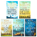 Kingsbridge Novels Collection 5 Books Set By Ken Follett (The Pillars Of The Earth, World Without End, A Column Of Fire, The Evening And The Morning & The Armour Of Light)