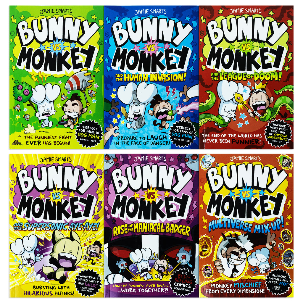 Bunny Vs Monkey 6 Book Set Collection (Bunny Vs Monkey, the League of Lowplex