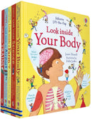 Look Inside 5 Book Set | Interactive Children's Learning Books – Your Body, Science, Farm, Airport & Trains | Educational Lift-the-Flap Collection
