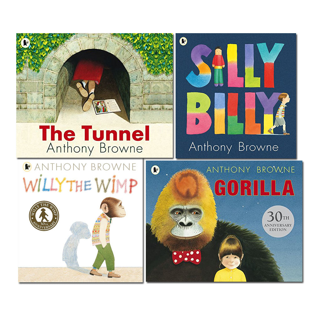 Anthony Browne 4 Book Collection Set Inc Willy The Wimp, The Tunnel, G ...