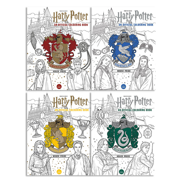 Harry Potter Colouring Book 1-4 Books Collection Set (Harry Potter: Hufflepuff, Harry Potter: Gryffindor, Harry Potter: Ravenclaw, Harry Potter: Slytherin