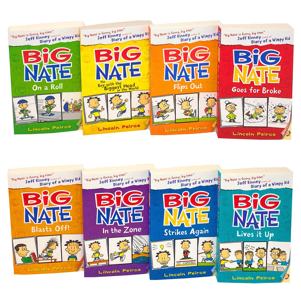 Big Nate Series Collection 8 Books Set by Lincoln Peirce Paperback for Kids Age 8+ humor, middle grade, adventure, school, comics Big Nate Series Collection 8 Books Set by Lincoln Peirce Paperback for Kids Age 8+ humor, middle grade, adventure, school, comics