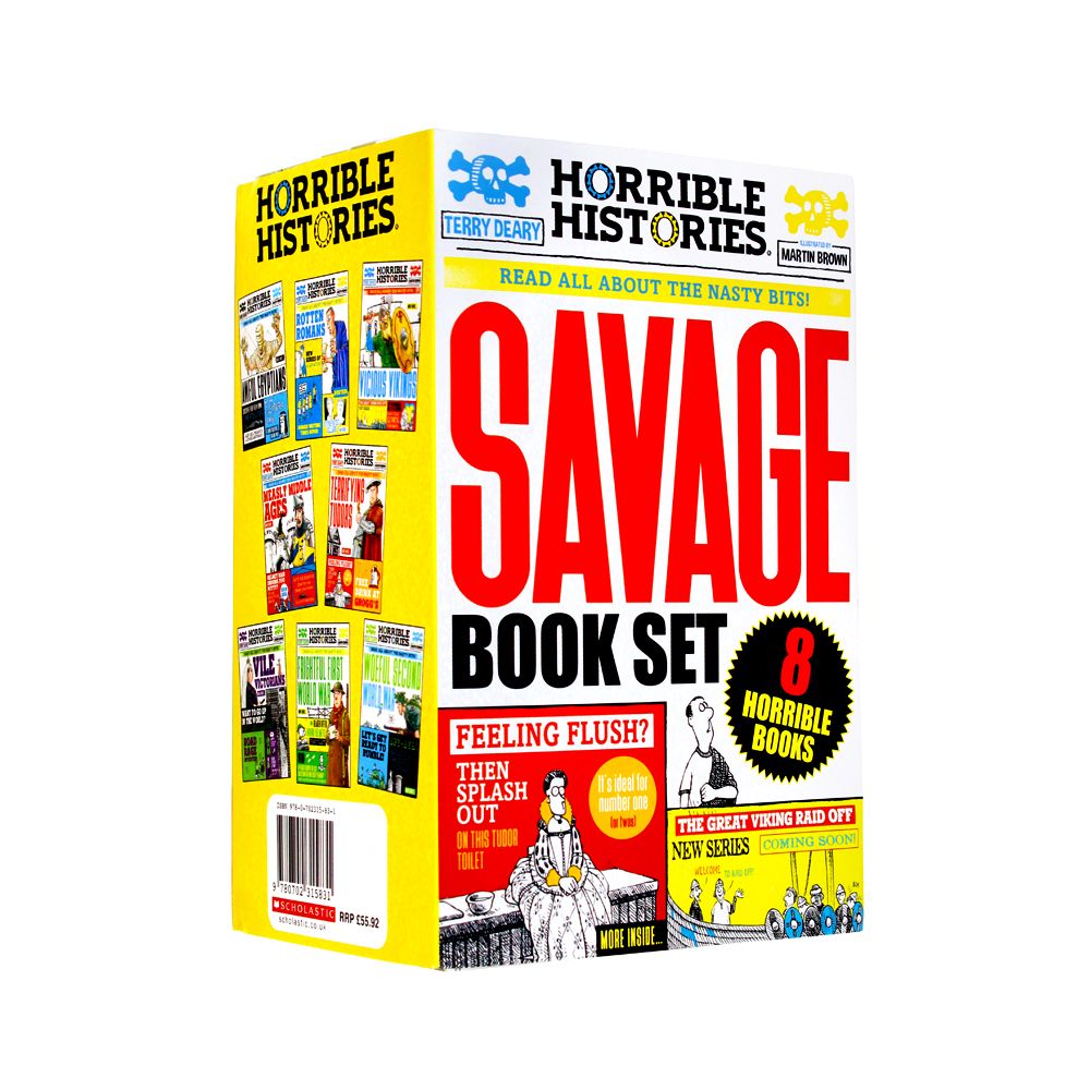 Horrible Histories Savage Collection 8 Books Set by Terry Deary in