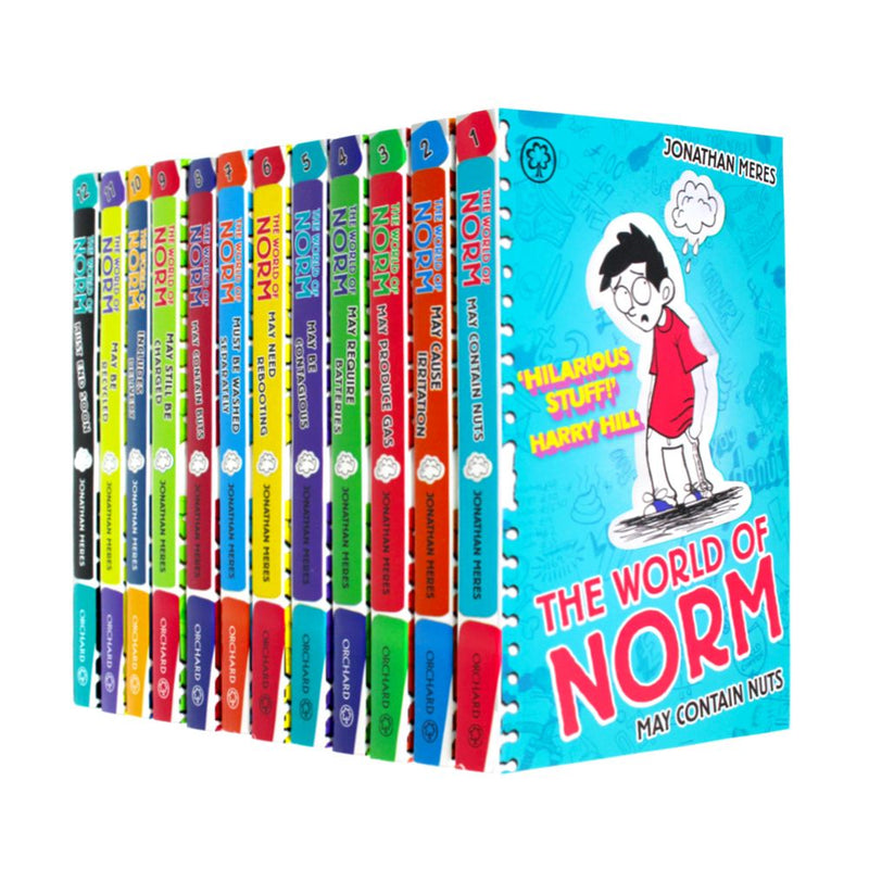 Photo of World of Norm 12 Book Set by Jonathan Meres on a White Background
