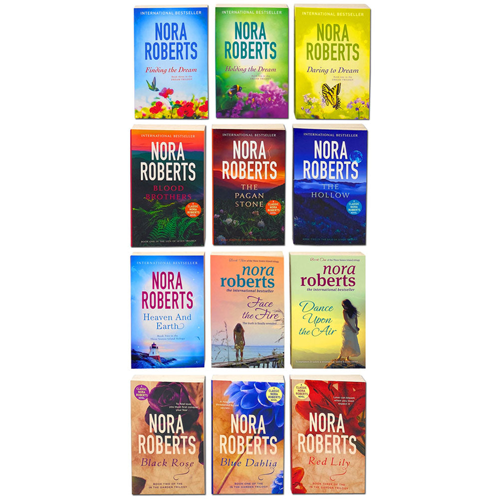 Nora Roberts 12 Books Set Collection, Garden Trilogy, Seven Trilogy, D