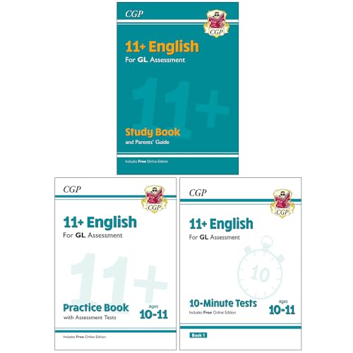 CGP's unbeatable revision for 11+ English 3 Book Set (GL English Study Book, GL English Practice Book and GL English 10-Minute Tests)