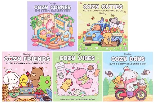Coco Wyo: A Cute and Comfy 5 Colouring Books Collection Set (Cozy Friends, Cozy Corner, Cozy Cuties, Cozy Days and Cozy Vibes)