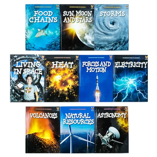 Children Introduction to Science for Beginners (Series 1) 10 Book Collection Set: (Astronomy, Electricity, Food Chains, Forces and Motion, Heat, ... ... Storms, Sun, Moon and Stars, Volcanoes),