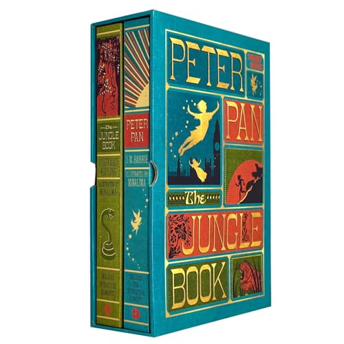 The Jungle Book By Rudyard Kipling and Peter Pan By J. M Barrie (Minalima Edition) 2 Books Collection Set