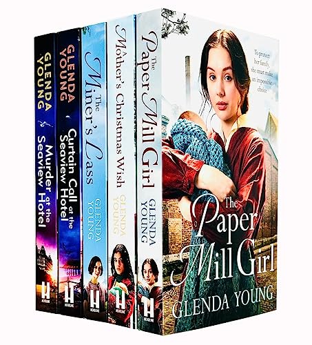Glenda Young Collection 5 Books Set (Murder at the Seaview Hotel, Curtain Call at the Seaview Hotel, The Paper Mill Girl, A Mother's Christmas Wish, The Miner's Lass)