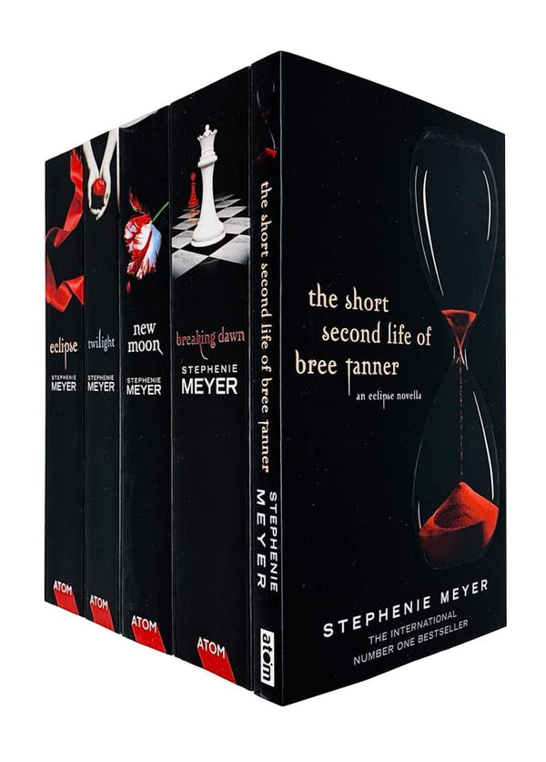 Twilight Saga Black Cover Stephenie Meyer 5 Books Collection set (Breaking Dawn, Short Second Life Of Bree Tanner, Eclipse, New Moon, Twilight)