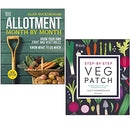 Allotment Month By Month By Alan Buckingham & RHS Step-by-Step Veg Patch By Lucy Chamberlain 2 Books Collection Set