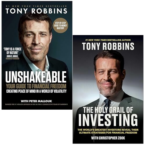 Tony Robbins 2-Book Collection Set– Unshakeable & The Holy Grail of Investing | Financial Freedom, Wealth Building, Money Management & Personal Growth