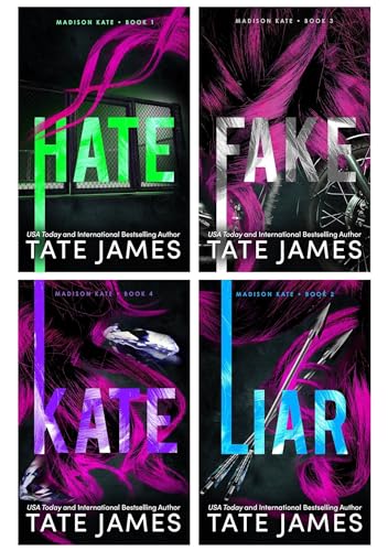 Madison Kate Series 4 Book Set by Tate James – Hate, Liar, Fake & Kate – YA Romance Fiction Collection, Love Stories, Paperback Novels for Readers