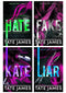 Madison Kate Series 4 Book Set by Tate James – Hate, Liar, Fake & Kate – YA Romance Fiction Collection, Love Stories, Paperback Novels for Readers