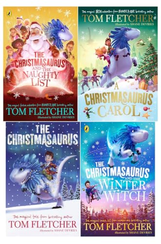 The Christmasaurus Collection 4 Books Set by Tom Fletcher (Christmasaurus Carol, The Christmasaurus, The Naughty List, The Winter Witch)