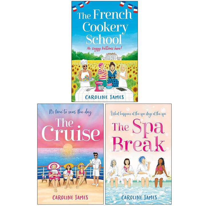 Caroline James Collection – 3 Book Set (The French Cookery School, The Cruise, The Spa Break) | Fiction, Travel, Food, Leisure & Lifestyle Reading