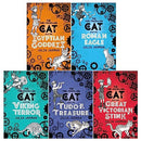 The Time-Travelling Cat Series 5 Books Set by Julia Jarman (Egyptian Goddess, Tudor Treasure, Roman Eagle, Viking Terror, Great Victorian Stink)