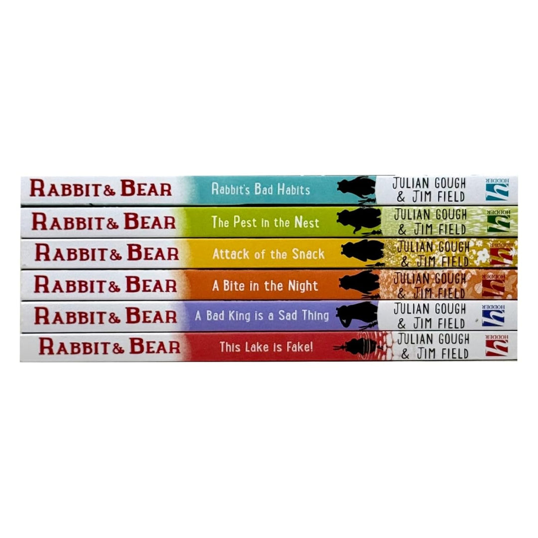 The Rabbit and Bear Collection 6 Books Set (This Lake is Fake!, Rabbit's Bad Habits, The Pest in the Nest, Attack of the Snack, A Bite in the Night and A Bad King is a Sad Thing) by Julian Gough
