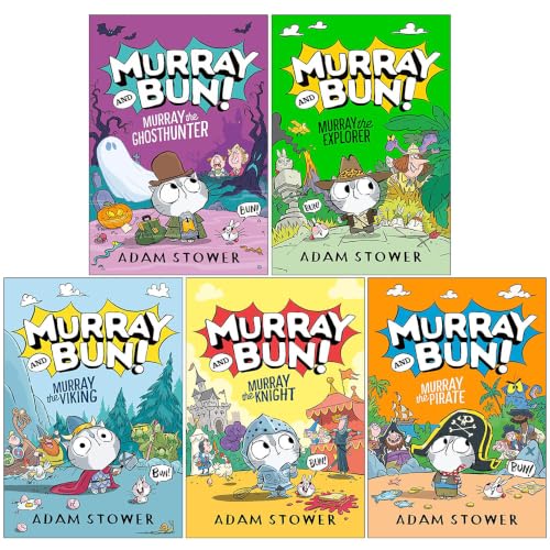 Murray and Bun Series 1-5 Books Collection Set By Adam Stower (Murray the Viking, Murray the Knight, Murray the Pirate, Murray the Ghosthunter and Murray the Explorer)