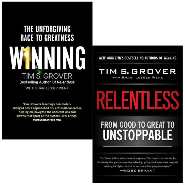 Winning Series by Tim Grover 2 Book Collection Set | Winning & Relentless | Motivation, Success, Mindset, Personal Development, Discipline & Greatness