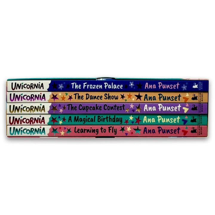 Unicornia Series 5 Books Collection Set By Ana Punset (Learning to Fly, A Magical Birthday, The Cupcake Contest, The Dance Show and The Frozen Palace)