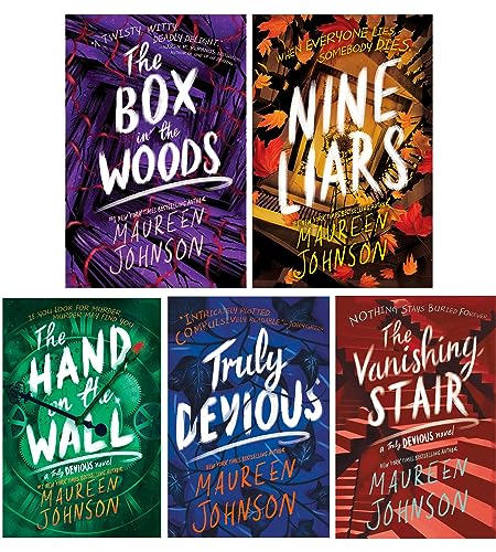 Truly Devious Series 5 Books Collection Set By Maureen Johnson  (Truly Devious, The Vanishing Stair, Hand On The Wall, The Box in the Woods, Nine Liars)