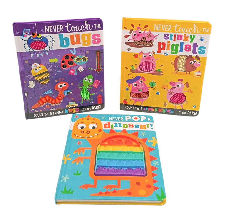 Never Touch the Animals 3 Book Gift Set - Never Touch the Stinky Piglets, Never Pop a Dinosaur & Never Touch the Bugs