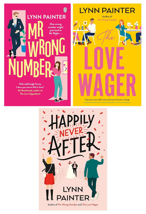 Lynn Painter Collection 3 Books Set (Mr Wrong Number, The Love Wager and Happily Never After)