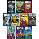 Dog Man Series 1–10 Paperback Book Collection by Dav Pilkey| Funny Children's Graphic Novels– Illustrated Adventures, Comics, Humor & Fiction for Kids