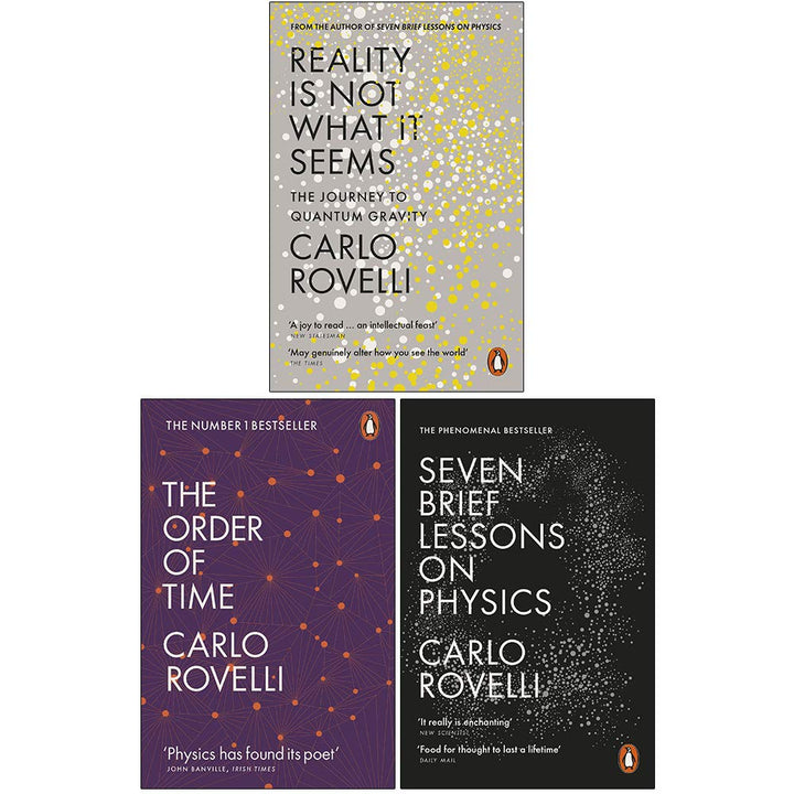 Carlo Rovelli 3 Books Collection Set (Reality Is Not What It Seems, The Order of Time, Seven Brief Lessons on Physics) | Paperback