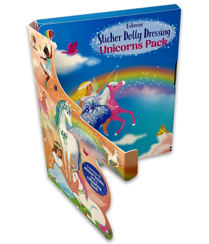 Usborne Sticker Dolly Dressing Unicorns Pack – 4 Books Collection | Unicorns, Unicorn Princesses, Rainbow Unicorns & Colouring Book | 400+ Stickers