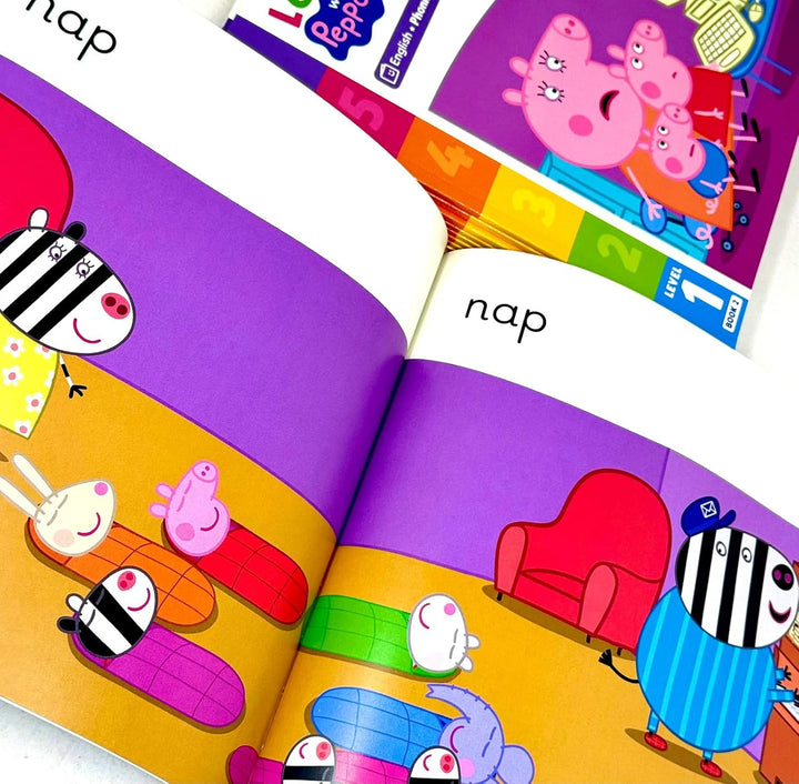 Learn with Peppa Phonics Level 1 and 2 Collection 20 Books Set By Peppa Pig (Tip Tip and Sit Sip, Sad and Tip a Pan, Got It! and Pips in a Pack, Ten Tickets, Fun at the Pool and More)