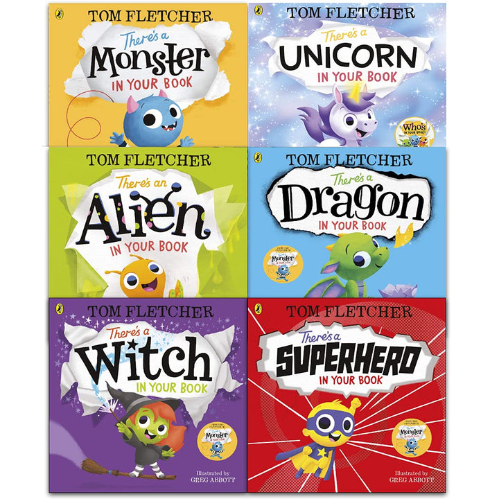 Tom Fletcher Theres Series 6 Books Collection Set (There's a Unicorn in Your Book, There's a Dragon in Your Book, There's a Witch in Your Book, There's a Superhero in Your Book and MORE!)