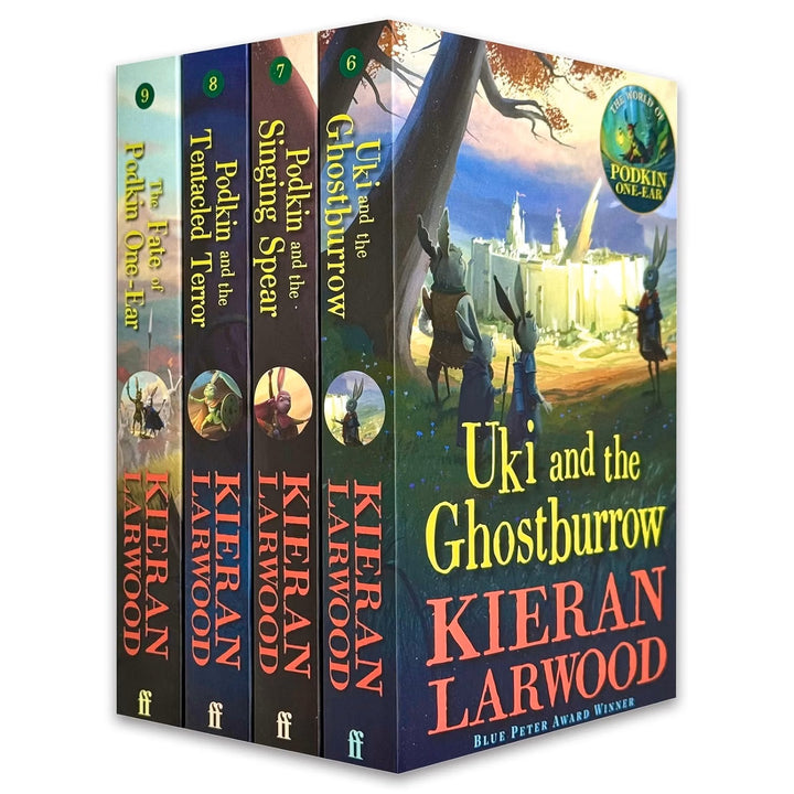 The World of Podkin One-Ear Series 6-9 Collection 4 Books Set by Kieran Larwood (Uki and the Ghostburrow, Podkin and the Singing Spear, Podkin and the Tentacled Terror & The Fate of Podkin One-Ear)