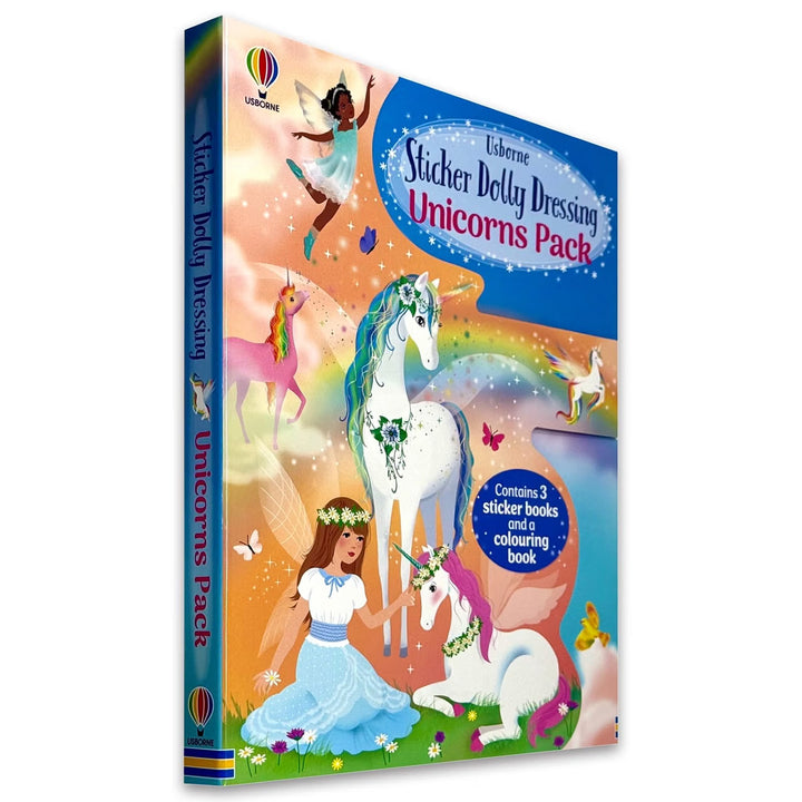 Usborne Sticker Dolly Dressing Unicorns Pack – 4 Books Collection | Unicorns, Unicorn Princesses, Rainbow Unicorns & Colouring Book | 400+ Stickers