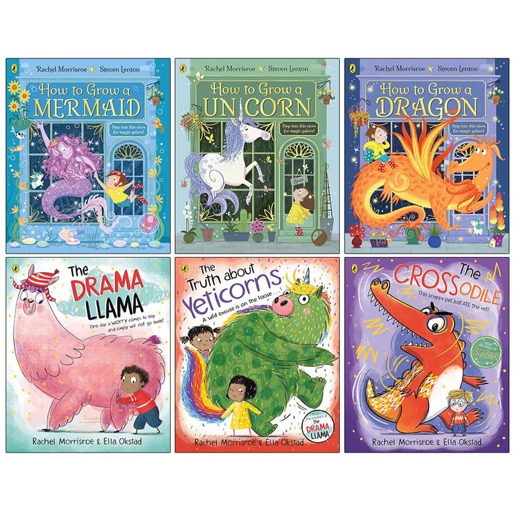 Rachel Morrisroe Collection 6 Books Set (How to Grow a Mermaid, How to Grow a Unicorn, How to Grow a Dragon, The Drama Llama, The Truth About Yeticorns and The Crossodile)