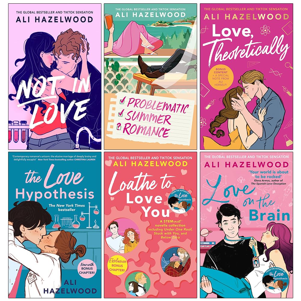 Ali Hazelwood 6 Books Collection Set (Not in Love, Problematic Summer Romance, Love Theoretically, The Love Hypothesis, Loathe To Love You and Love on the Brain)