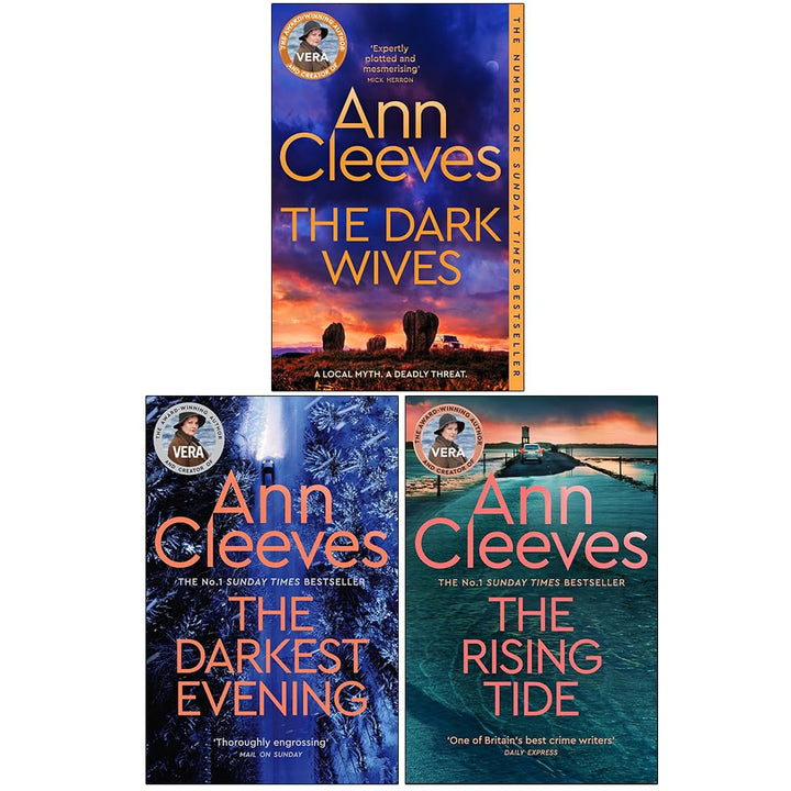 Ann Cleeves 3 Books Collection Set (The Dark Wives, The Darkest Evening, The Rising Tide) Paperback
