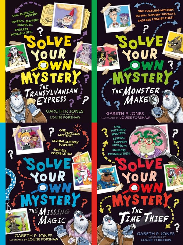 Solve Your Own Mystery Collection 4 Books Set by Gareth P Jones (The Monster Maker, The Time Thief, The Missing Magic, The Transylvanian Express)