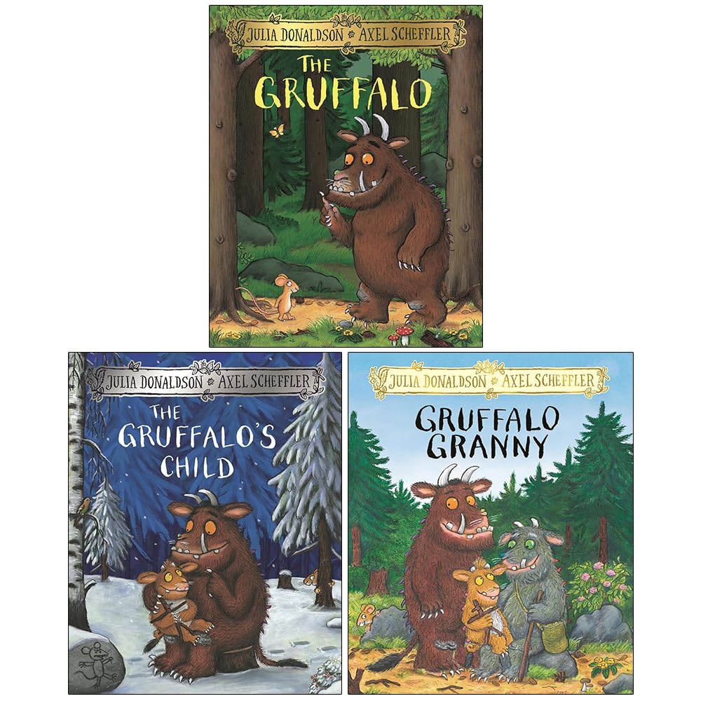 The Gruffalo Series 3 Books Collection Set By Julia Donaldson, Axel Scheffler (The Gruffalo, The Gruffalo's Child and Gruffalo Granny) Paperback/Hardcover