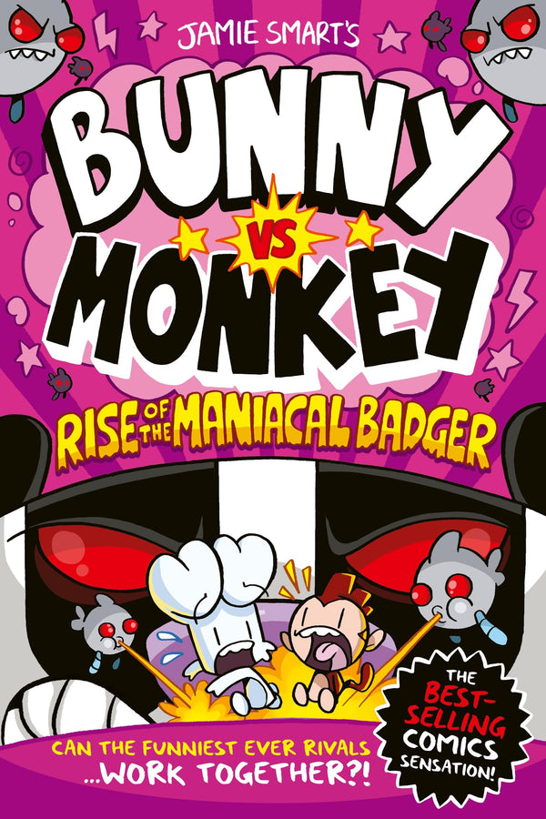 Bunny vs Monkey Rise of the Maniacal Badger Book Funny Kids Comic by Jamie Smart from the Phoenix Comic Series for Ages 7 to 12