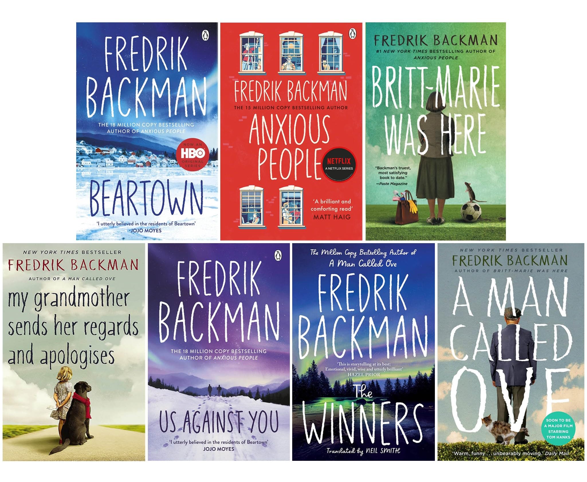 Backman Icon Fredrik Backman 7 Books Collection Set (Beartown, Us Against You, Th ...