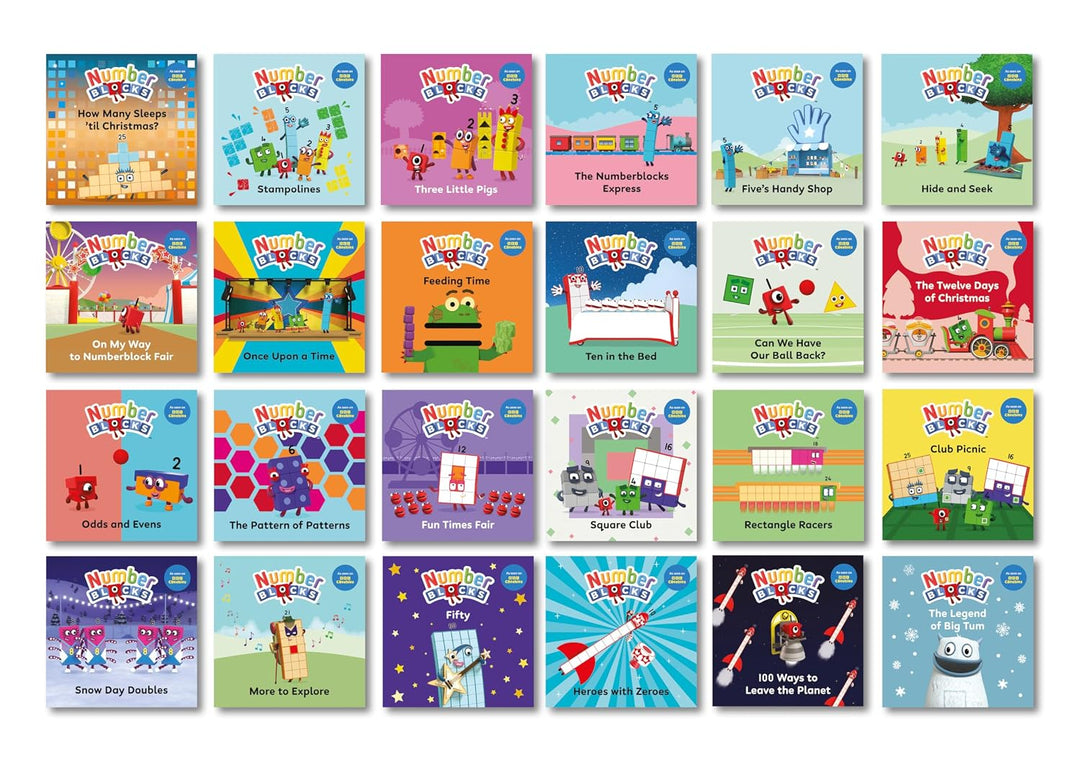 Numberblocks Advent Calendar - Count down to Christmas 24 Story Books Official Perfect Festive Christmas Gift Maths and Counting for Preschool Children