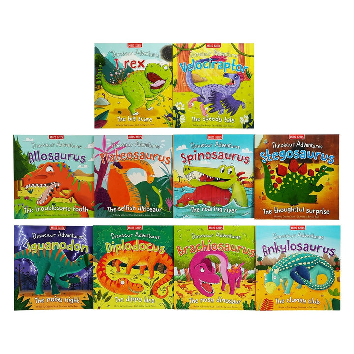 Miles Kelly Dinosaur Adventures 10 Books Collection Set by Catherine Veitch (Paperback)