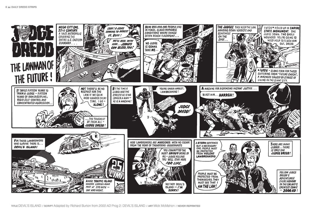 Judge Dredd: The Daily Dredds Volume One: 1981–1986 – Vintage Sci-Fi Comic Strips Collection | Hardcover