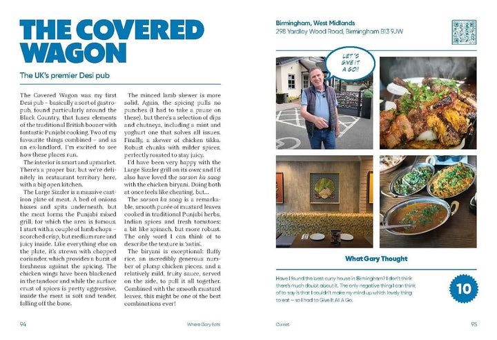 Where Gary Eats: From Curryhouses to Steakhouses Book| Budget to Blowout | An Insider’s Guide to Where to Eat | Hardback