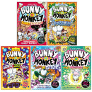 Bunny vs Monkey Set 2: Collection 5 Books Set By Jamie Smart (Bunny Bonanza, The Whopping World Of Puzzles, The Gigantic Joke Fight, The Great Big Glitch and The Impossible Pig)